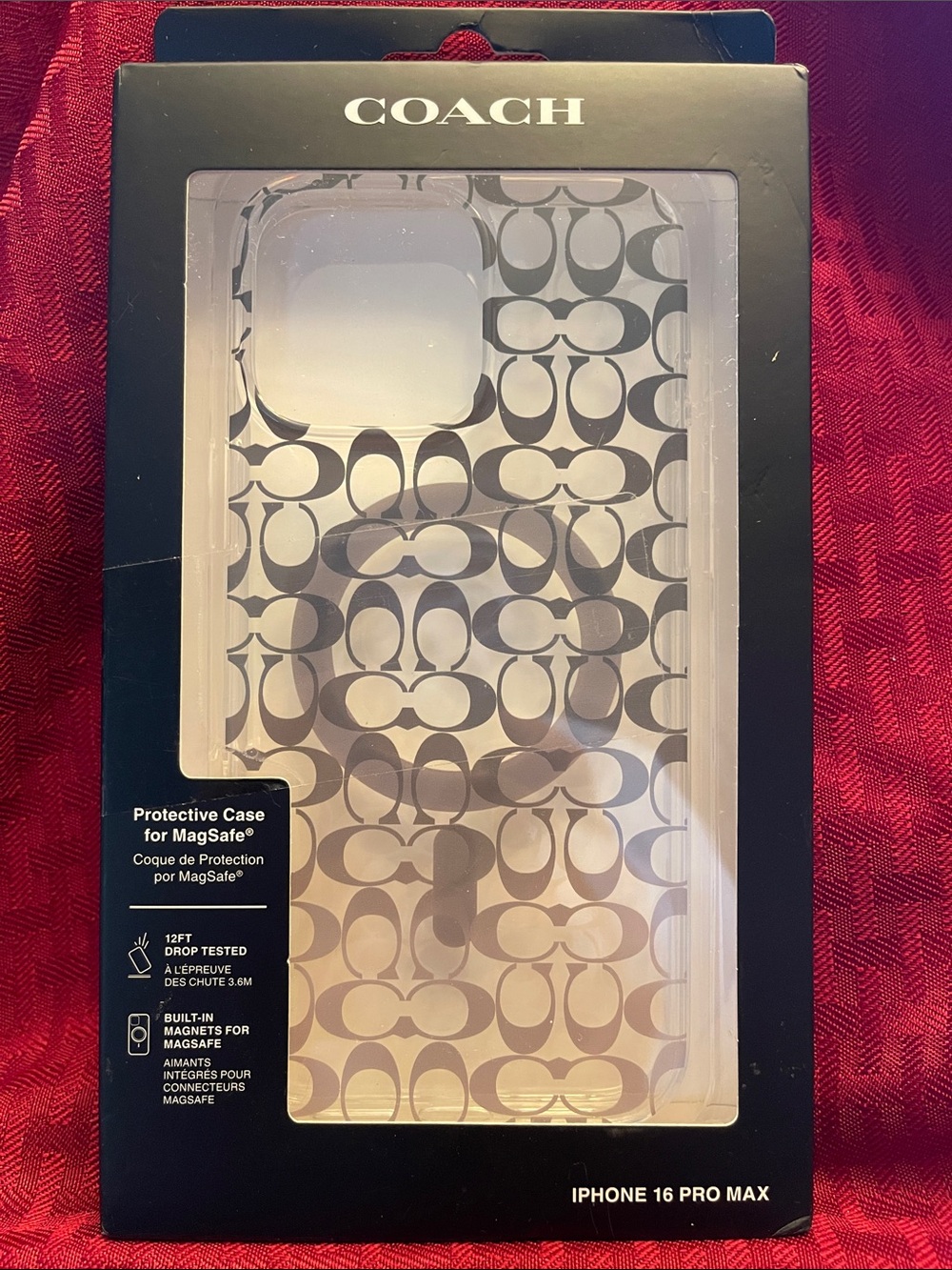 COACH Clear Signature Logo iPhone 16 Pro Max Case - Black & Transparent